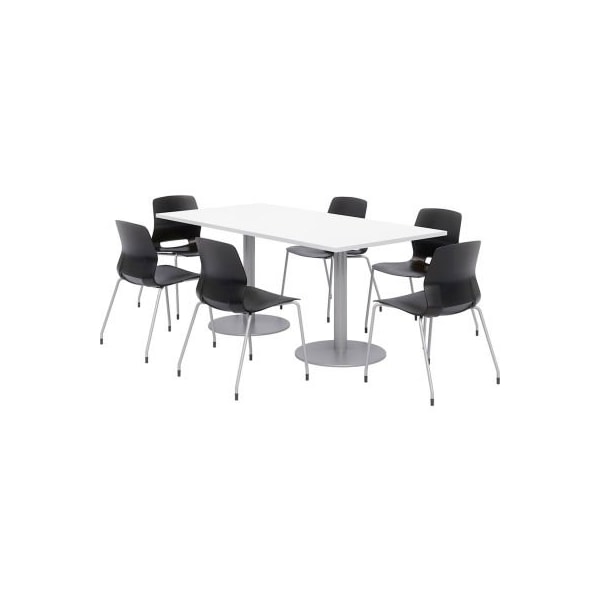 Kfi KFI Table & Chair Set, 72"Lx36"W, White Table With Black Chairs OLTFL3672RA-B1922-SL-D354-OL2700-P10 - main